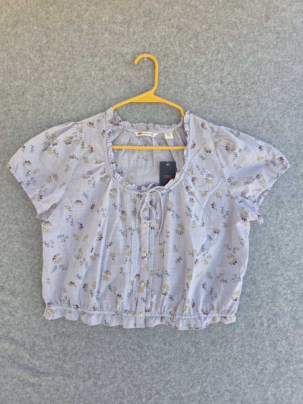 Levi's Chiara Short-sleeve Blouse Lavender Floral Size L NWT